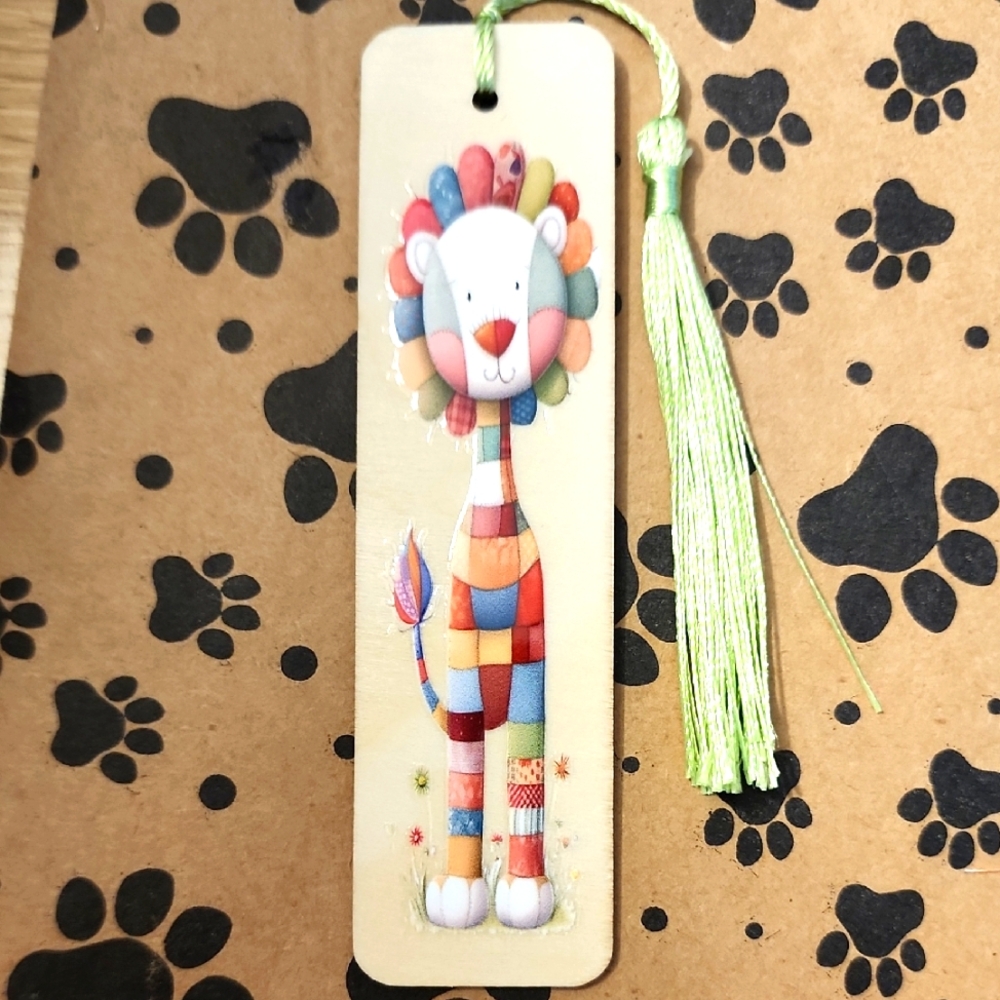 Patchwork Lion Kids Bookmark